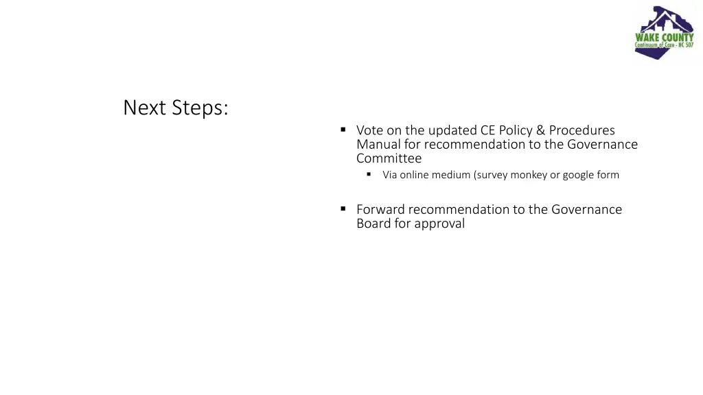 next steps