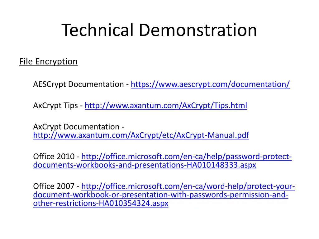 technical demonstration
