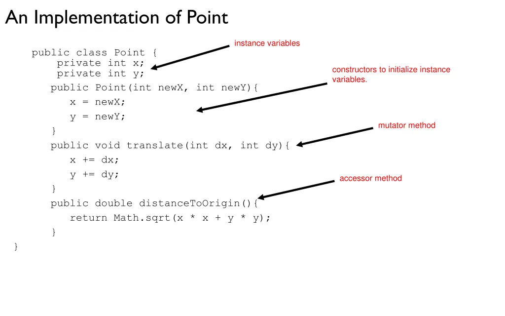 an implementation of point