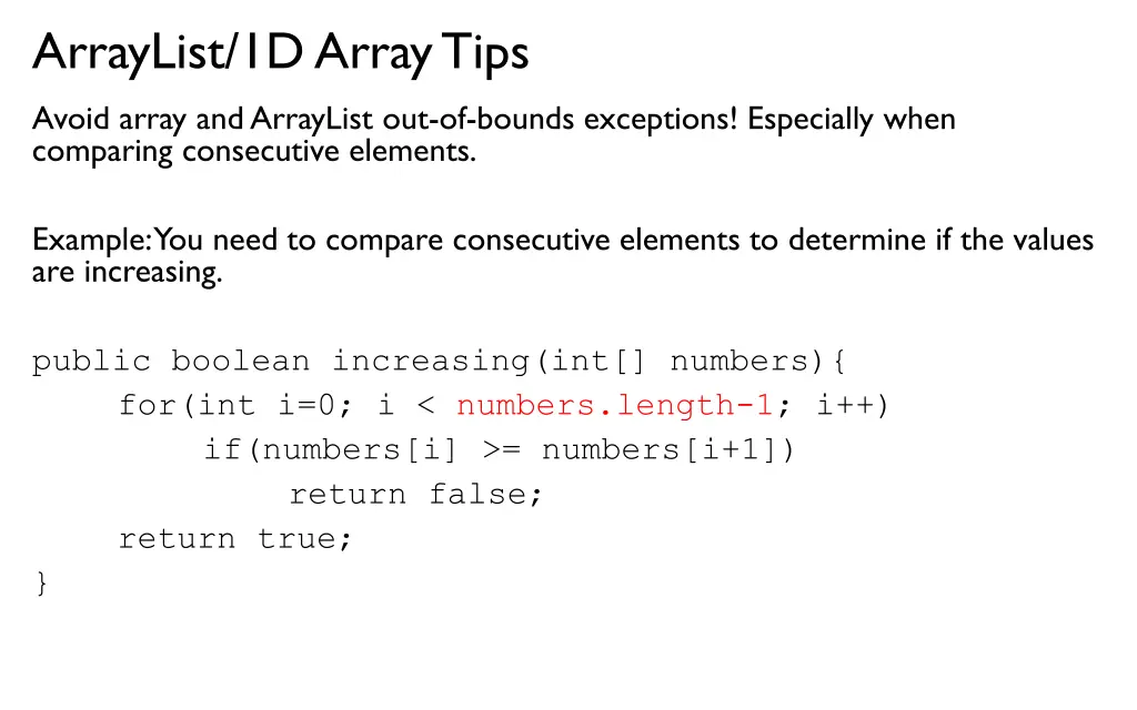arraylist 1d array tips 1