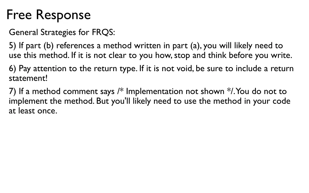 free response general strategies for frqs