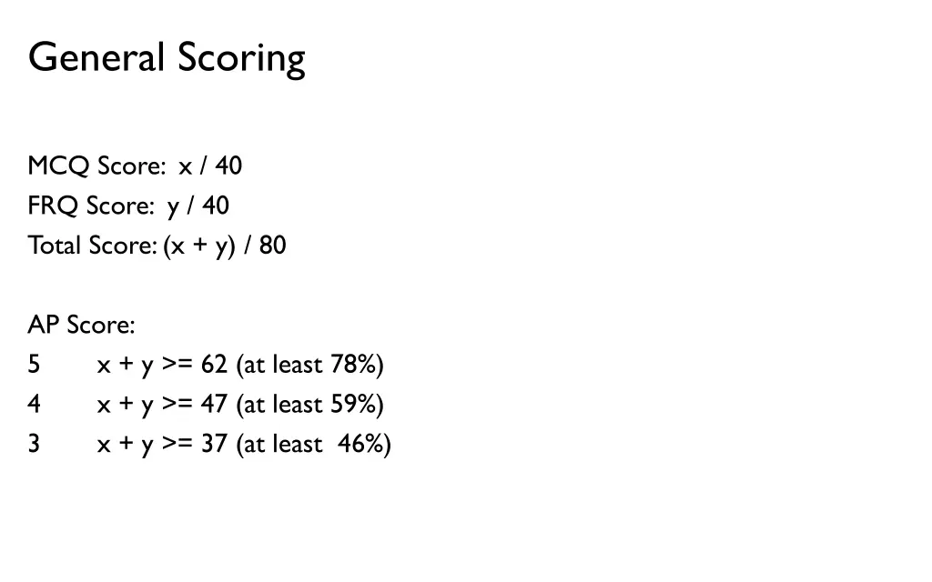general scoring