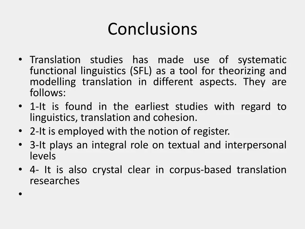 conclusions