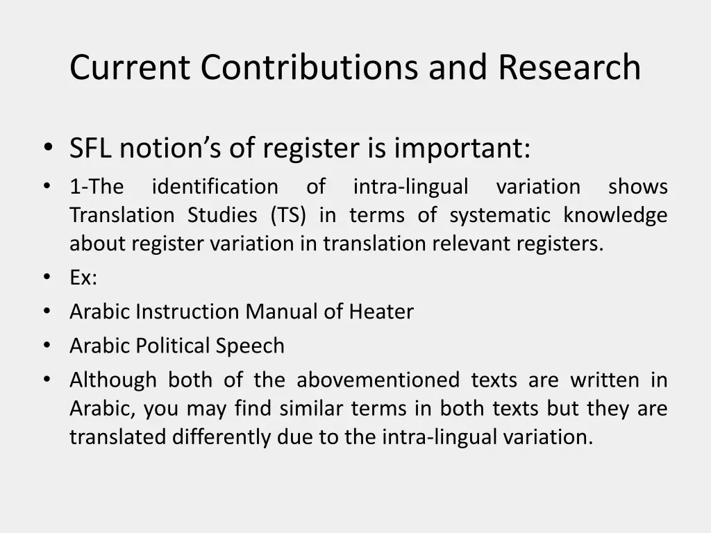 current contributions and research 1