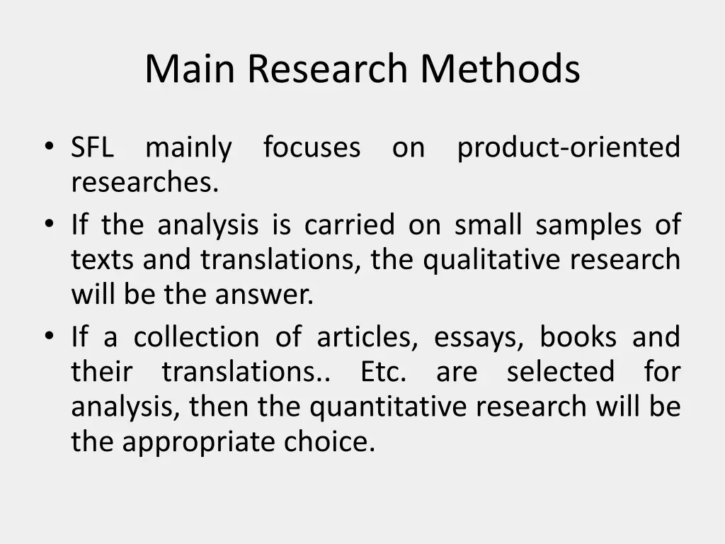 main research methods