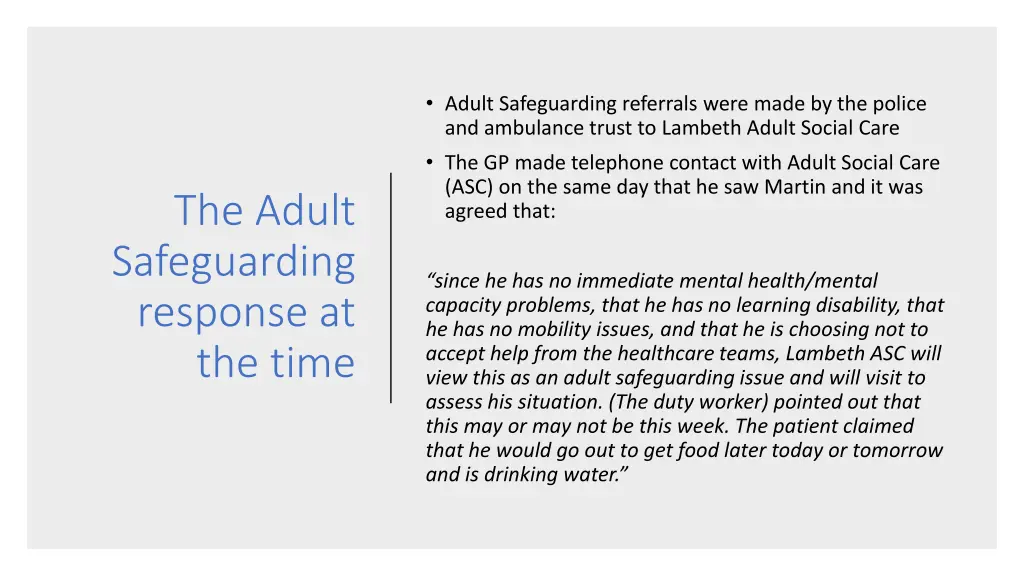 adult safeguarding referrals were made