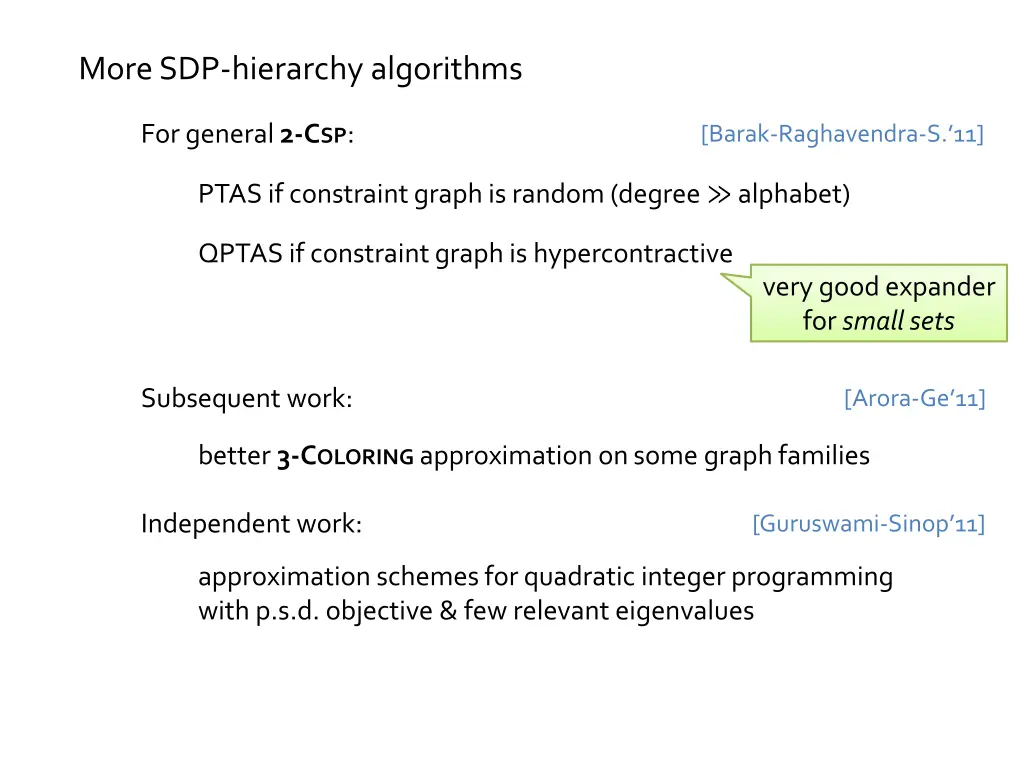 more sdp hierarchy algorithms