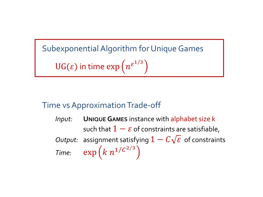 subexponential algorithm for unique games