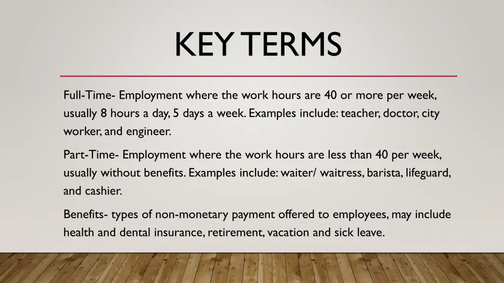 key terms