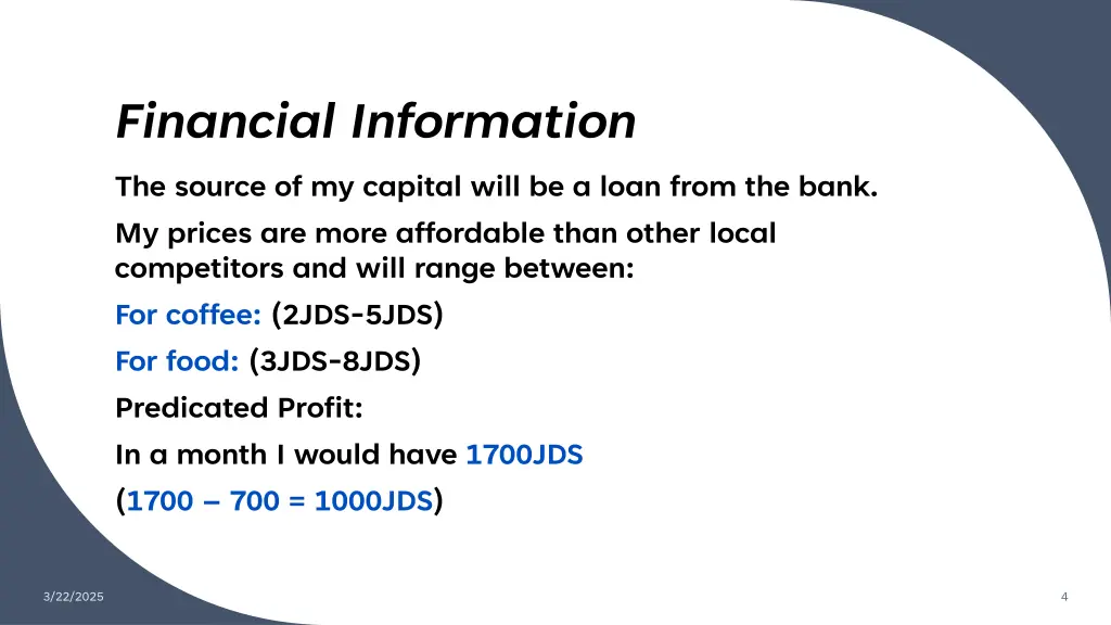 financial information the source of my capital