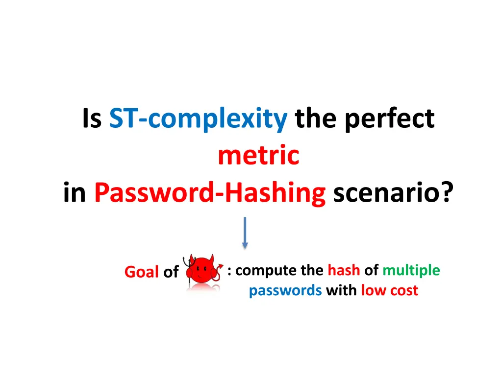 is st complexity the perfect metric in password