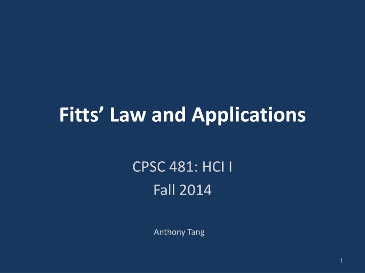 fitts law and applications