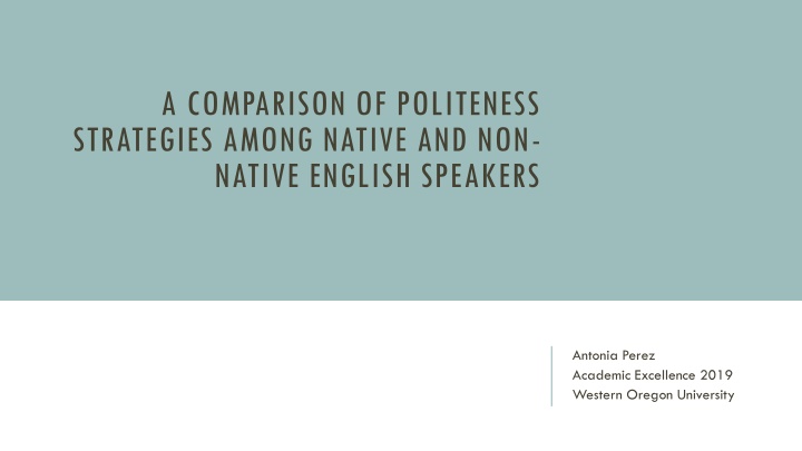 a comparison of politeness strategies among