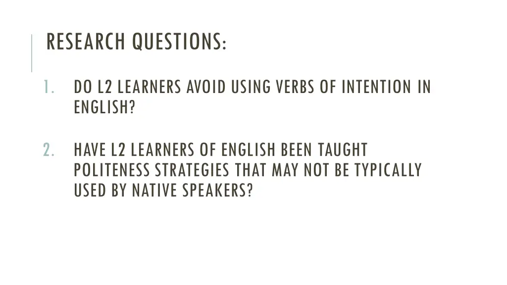 research questions