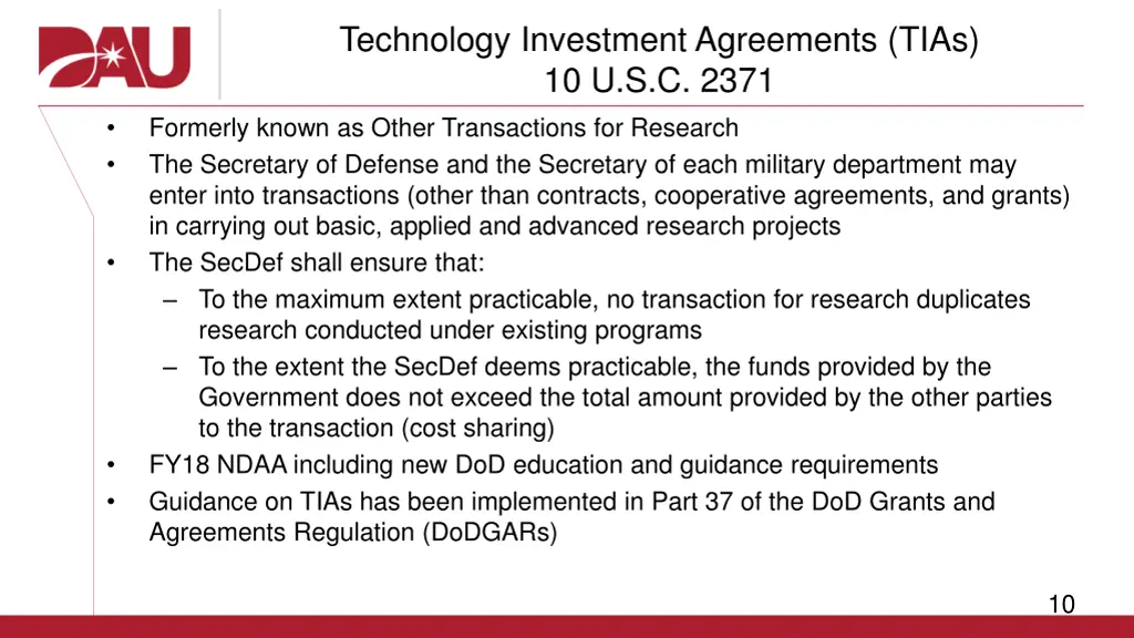 technology investment agreements tias