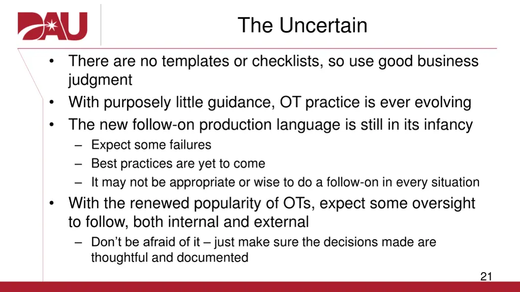 the uncertain