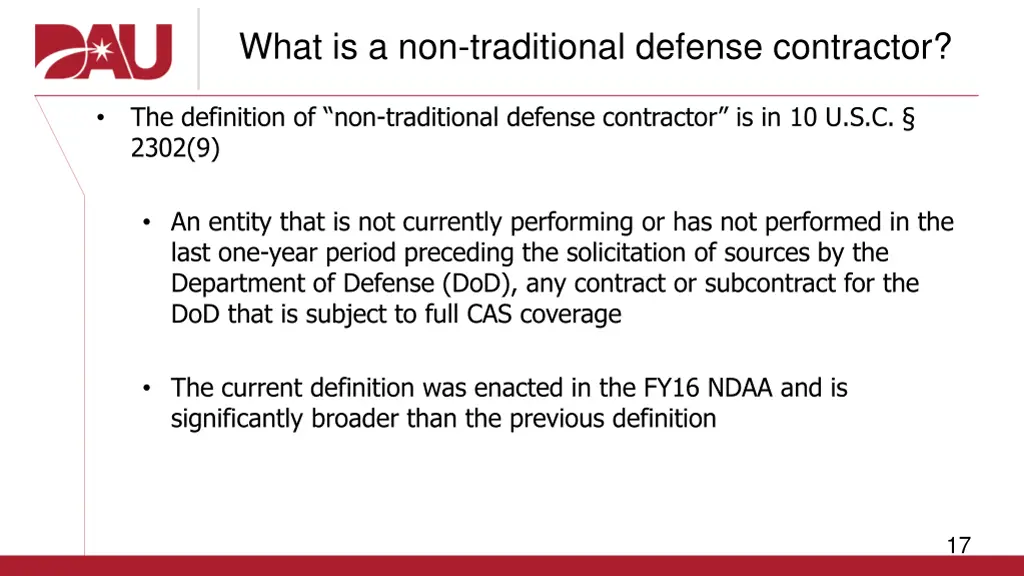 what is a non traditional defense contractor