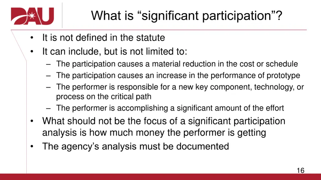 what is significant participation