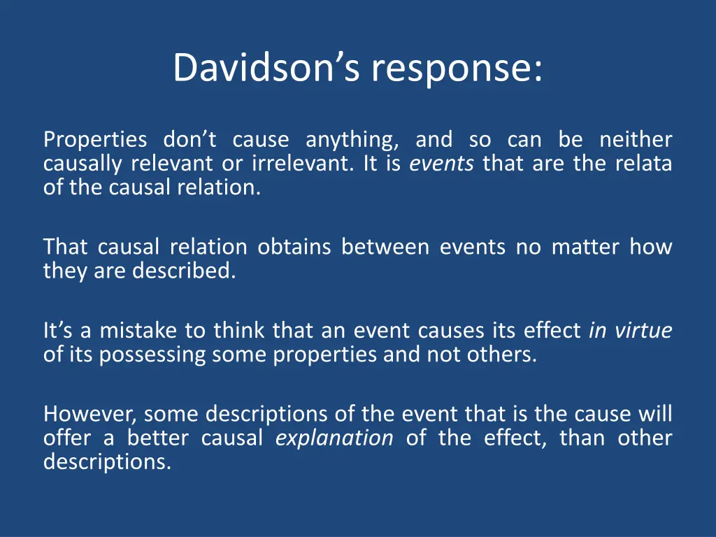 davidson s response