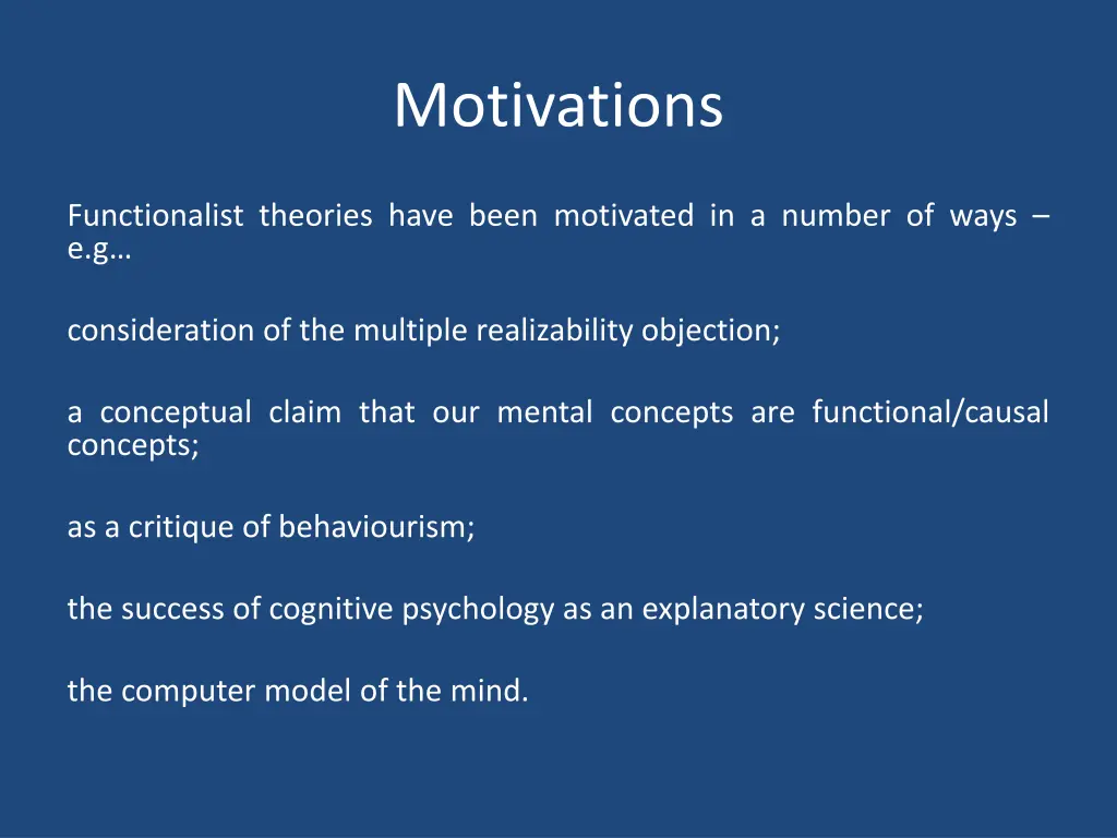 motivations