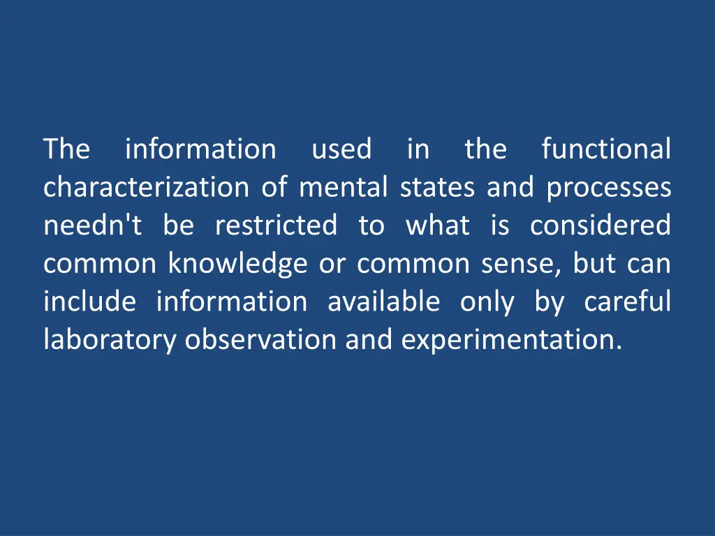 the information used in the functional