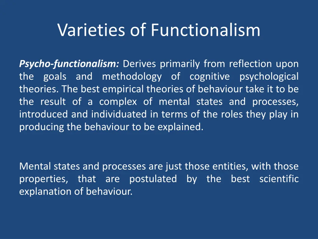 varieties of functionalism 2