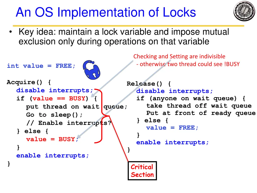 an os implementation of locks