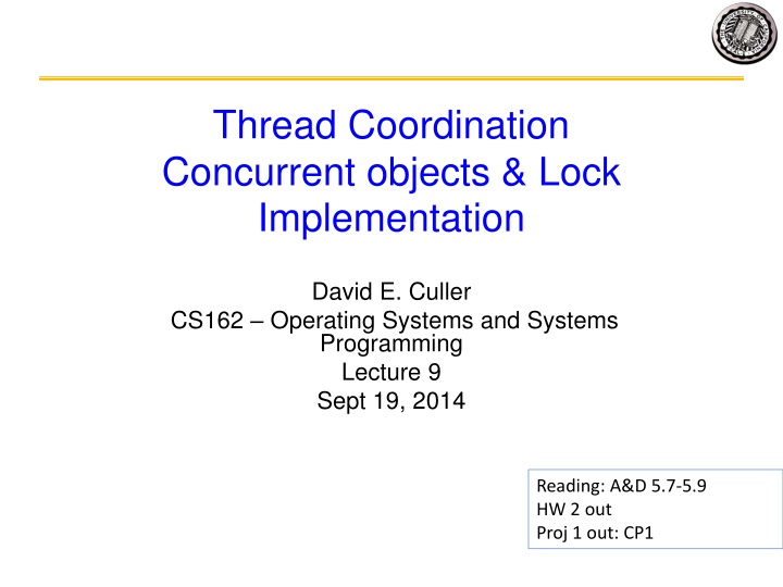 thread coordination concurrent objects lock