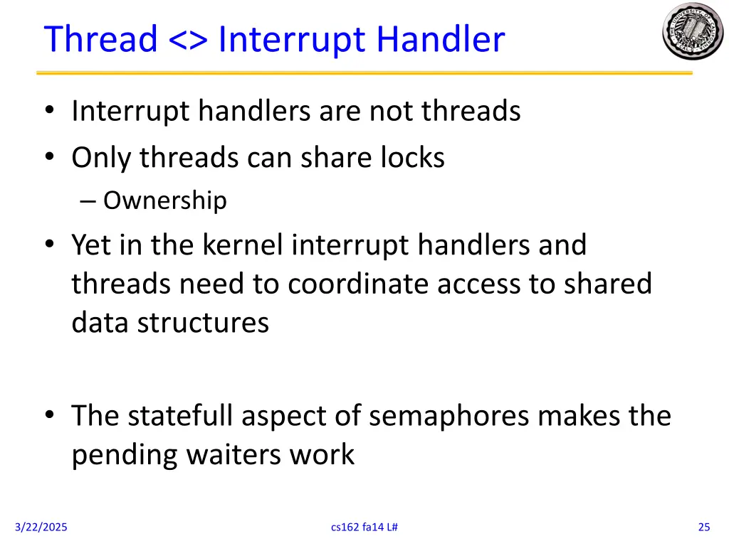 thread interrupt handler