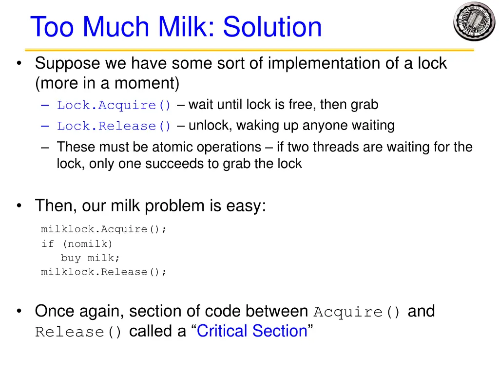 too much milk solution