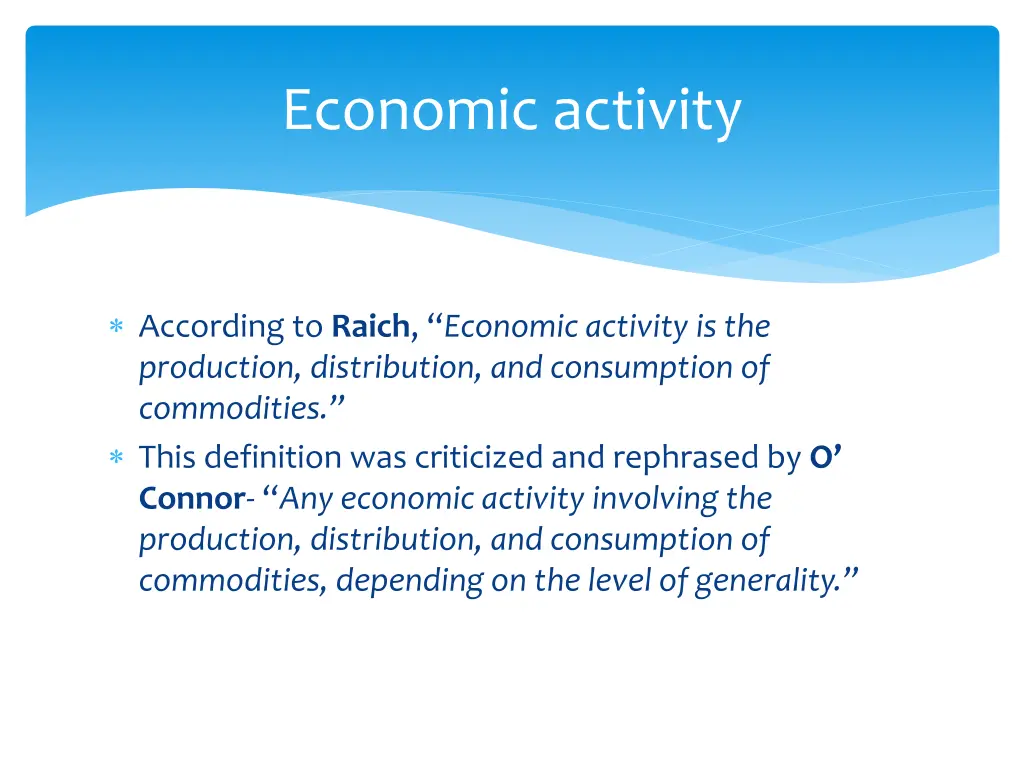 economic activity