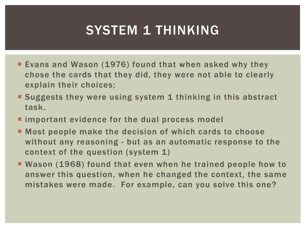 system 1 thinking