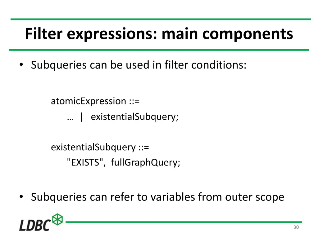 filter expressions main components 4