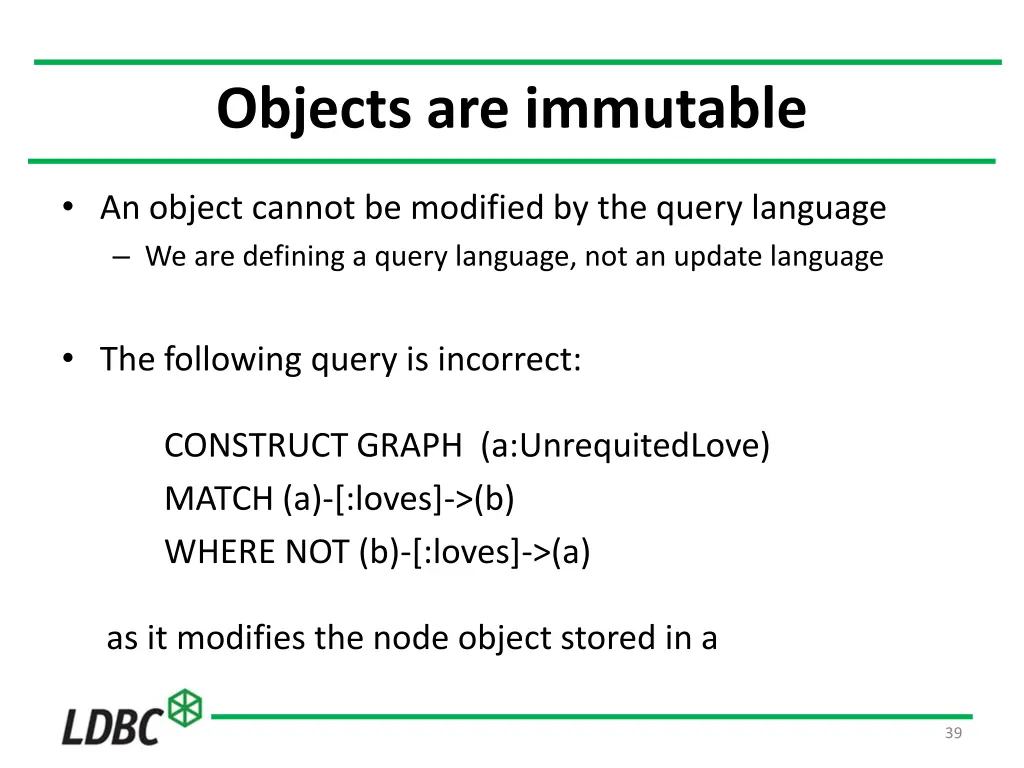 objects are immutable