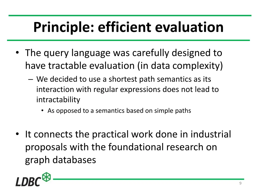 principle efficient evaluation