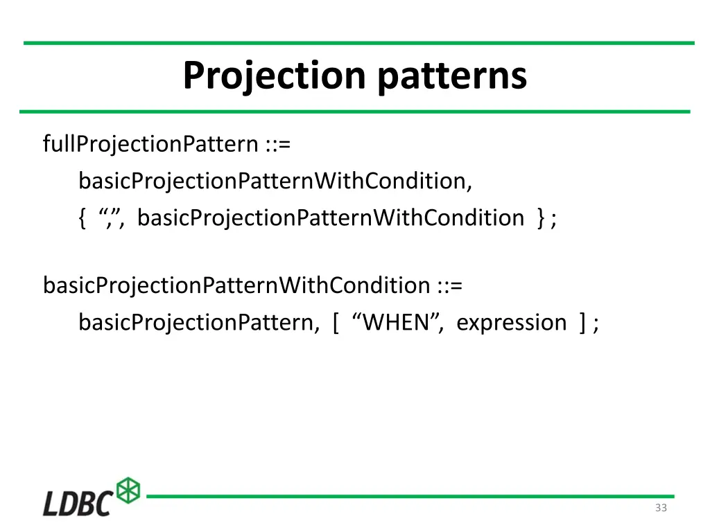 projection patterns