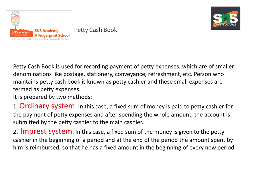 petty cash book