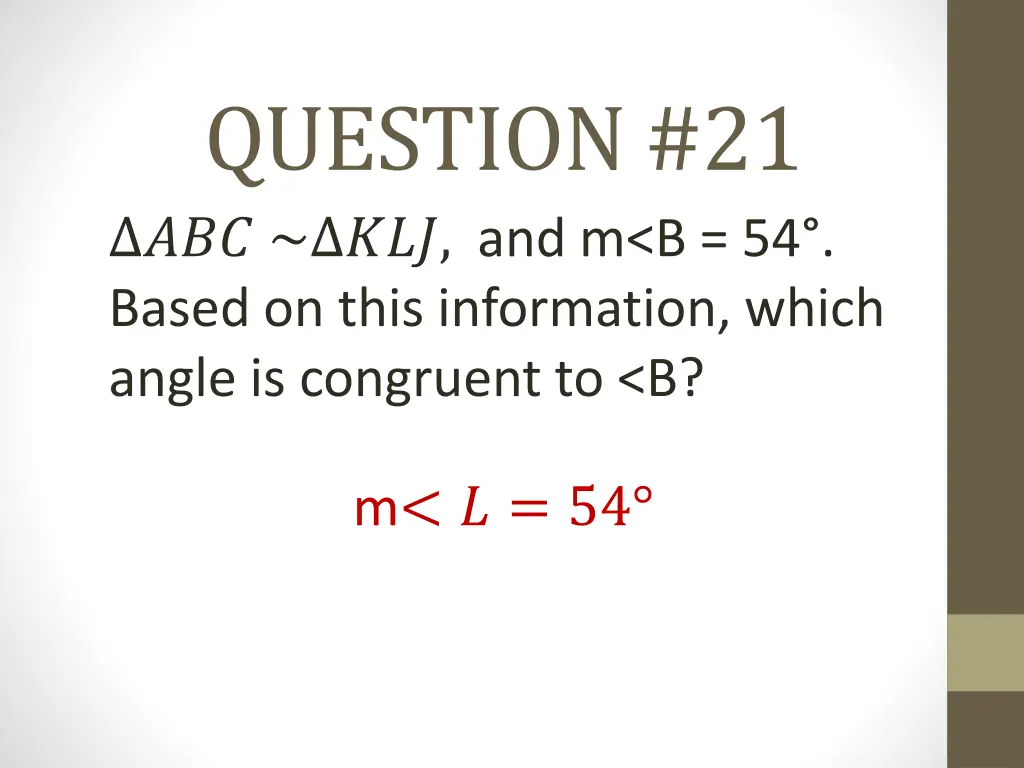question 21 and m b 54 based on this information