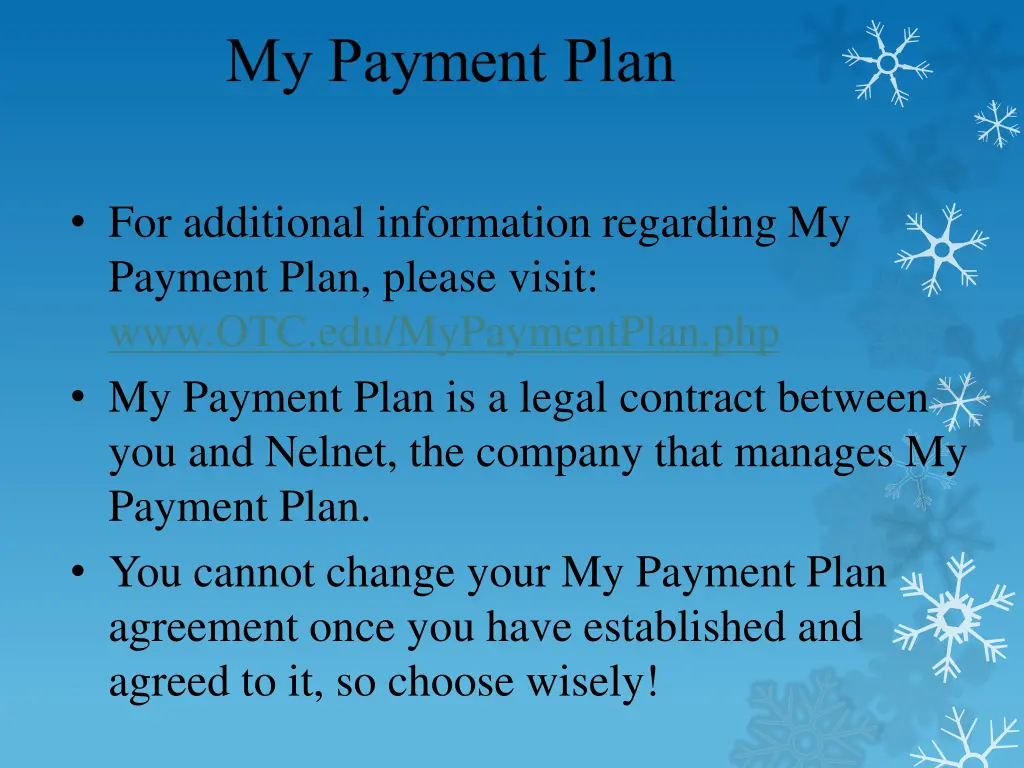 for additional information regarding my payment