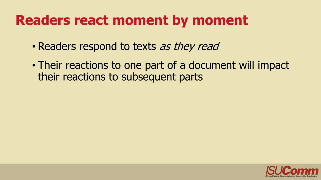 readers react moment by moment