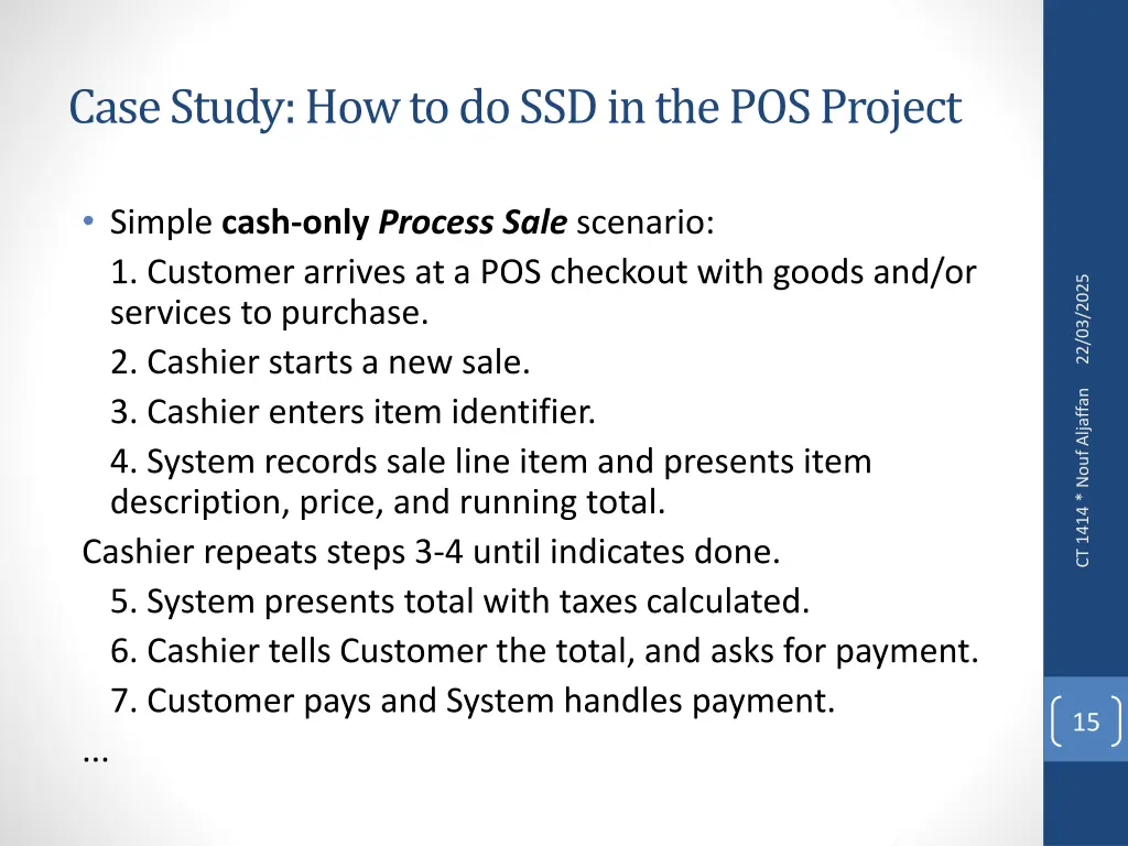 case study how to do ssd in the pos project