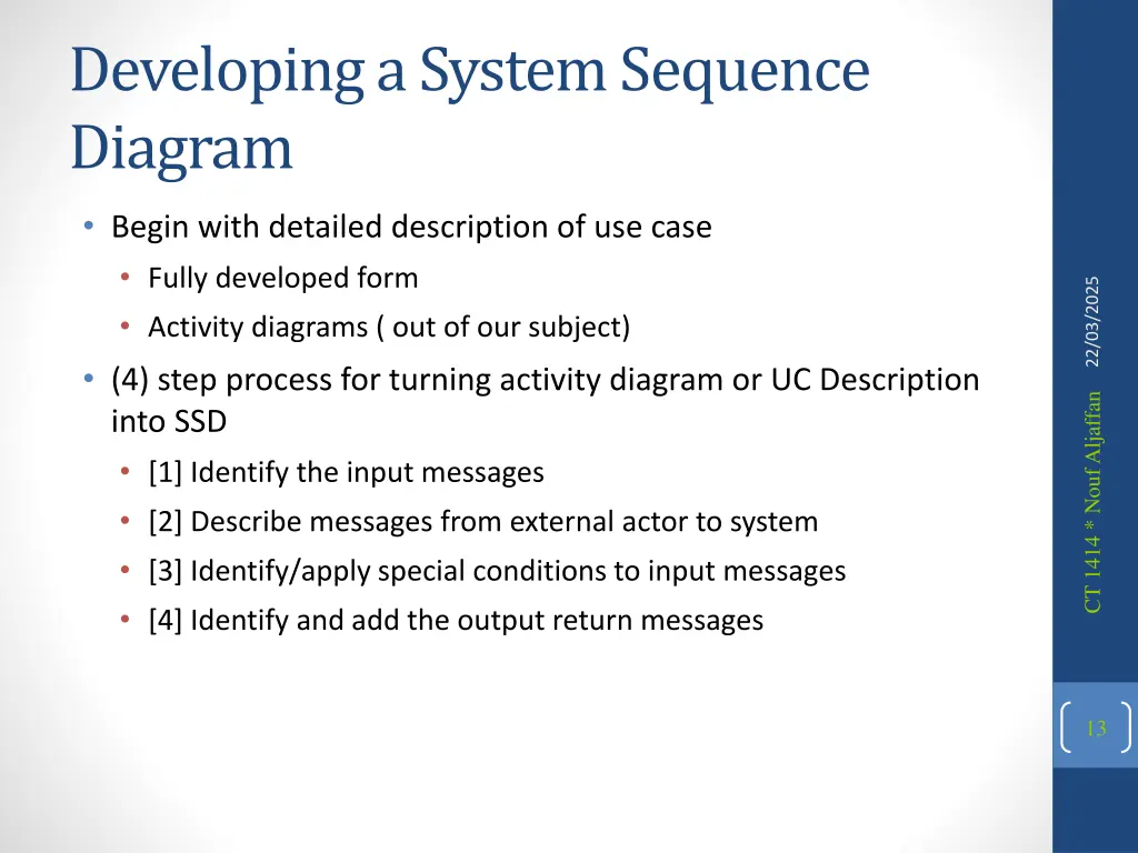 developing a system sequence diagram
