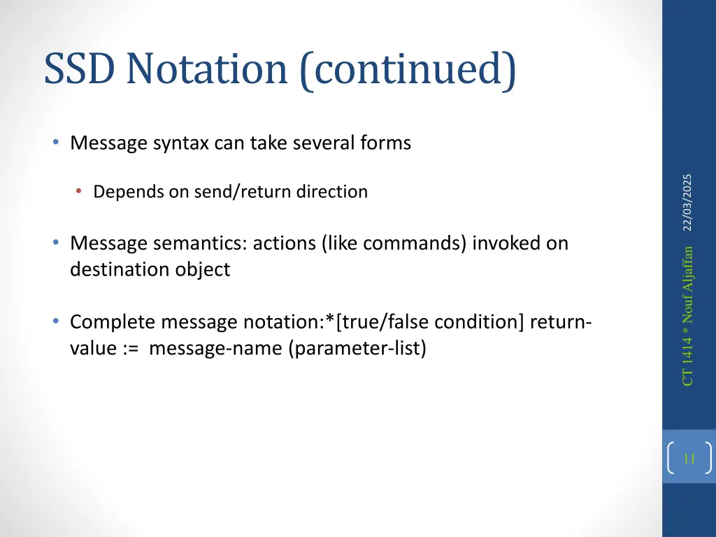 ssd notation continued