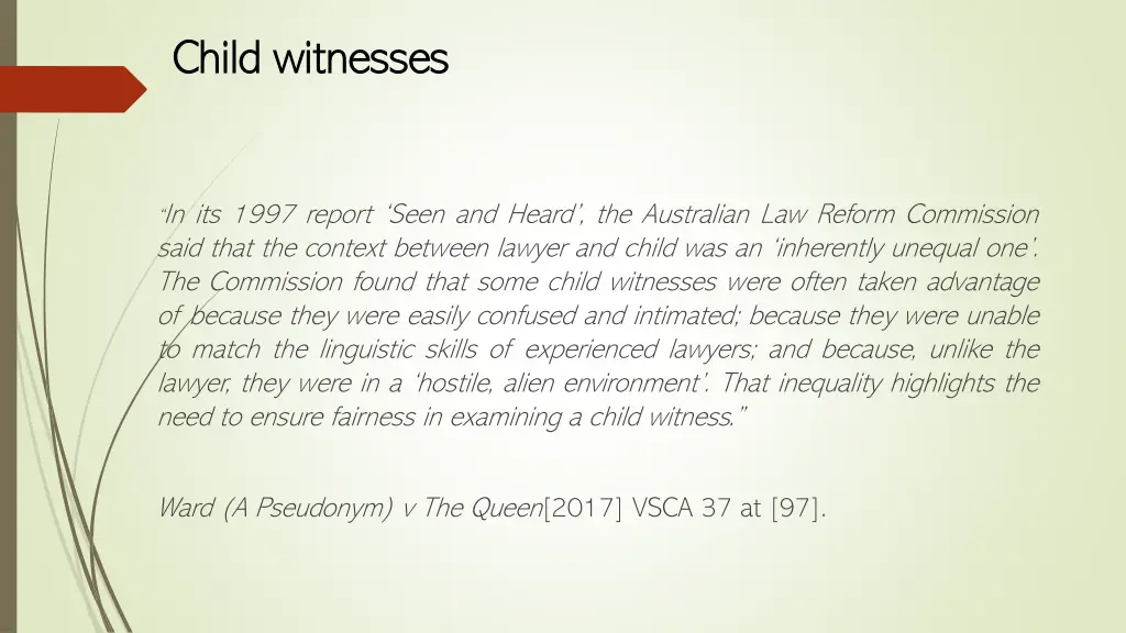 child witnesses child witnesses