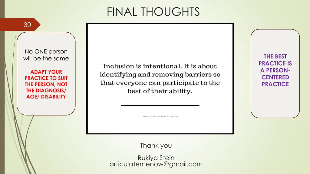 final thoughts