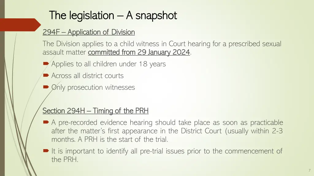 the legislation the legislation a snapshot