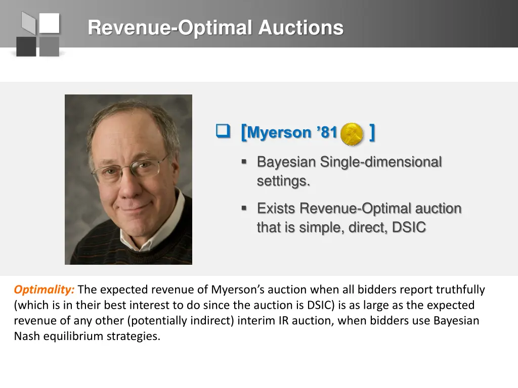 revenue optimal auctions