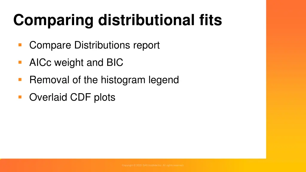 comparing distributional fits