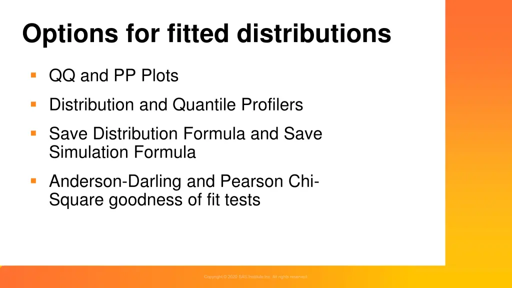 options for fitted distributions