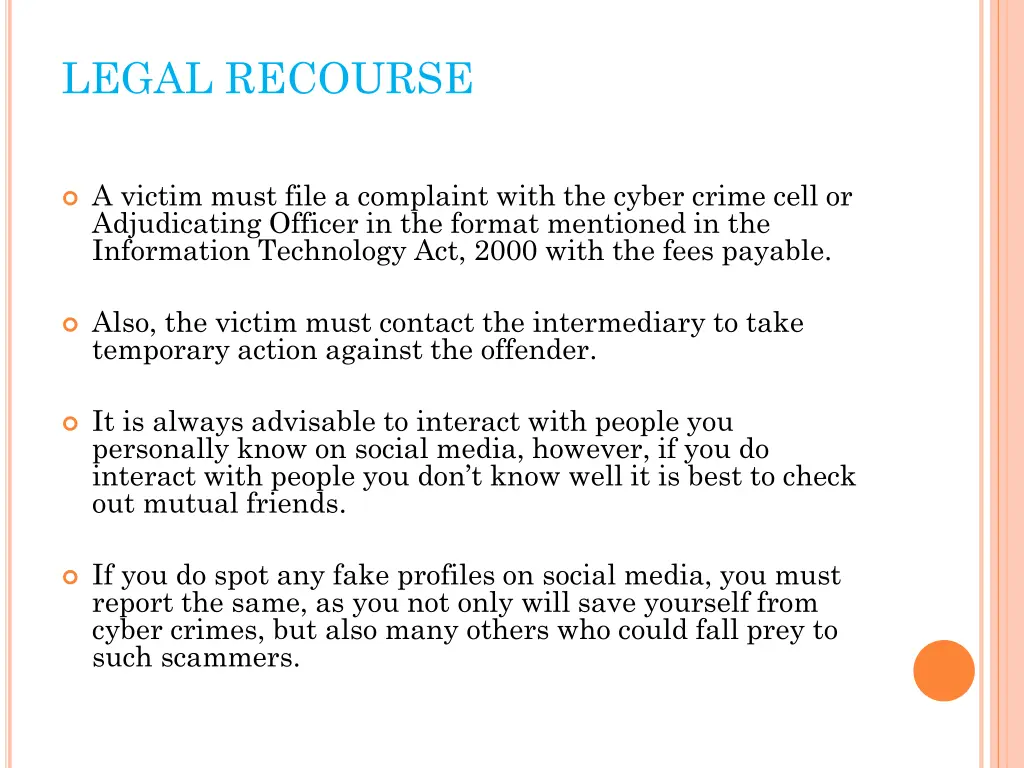 legal recourse